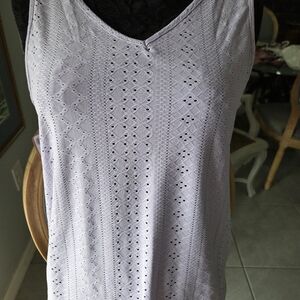 Lavender Eyelet Sleeveless Top